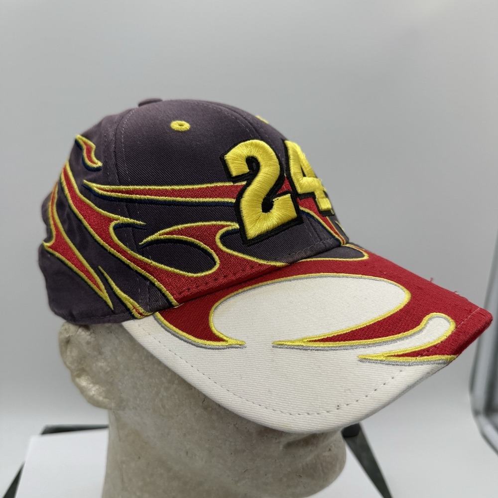 Jeff Gordon Chase Hat Cap Mens Red Blue Flames NASCAR Racing DuPont 24